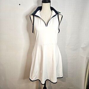 A-line Silhouette Large Racerback Athletic Dress w Half-Zip Front